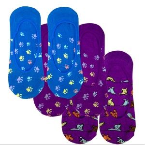 Dog Paws Galore Graphic No Slip No Show Socks 3PK.